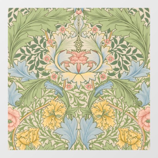 Wm Morris Myrtle Florale Art Nouveau Pastel Raamsticker (Vel)