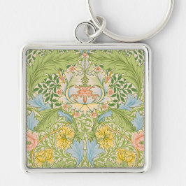 Wm Morris Myrtle Florale Art Nouveau Pastel Sleutelhanger