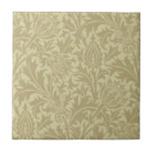 Wm Morris Ochre Thistle Arts & Crafts Repro Tile Tegeltje (Voorkant)