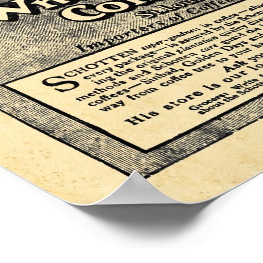Wm. Shotten Coffee -  koffie-Prints Poster (Hoek)