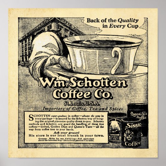 Wm. Shotten Coffee -  koffie-Prints Poster (Voorkant)