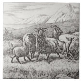 Wm Wise Minton Farm Animals Goats Tile Repro c1879 Tegeltje (Voorkant)