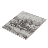 Wm Wise Minton Farm Animals Goats Tile Repro c1879 Tegeltje (Zijkant)