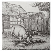 Wm Wise Minton Farm Animals Pigs Tile Repro c 1879 Tegeltje (Voorkant)