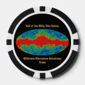 WMAP, sluier van het Melkwegstelsel over heelal Poker Chips (Voorkant)