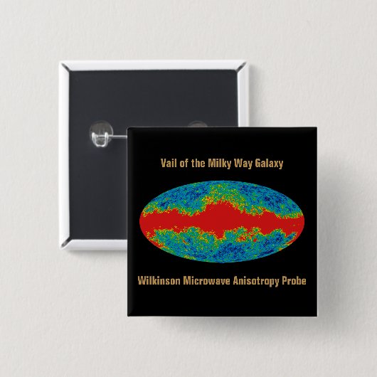 WMAP, sluier van het Melkwegstelsel over het heela Vierkante Button 5,1 Cm (Voorkant /achterkant)