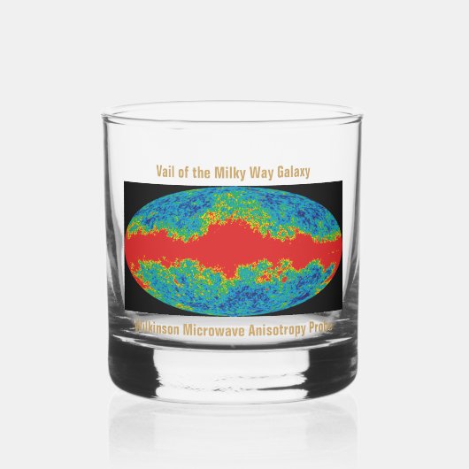 WMAP, sluier van het Melkwegstelsel over het heela Whisky Glas (Links)