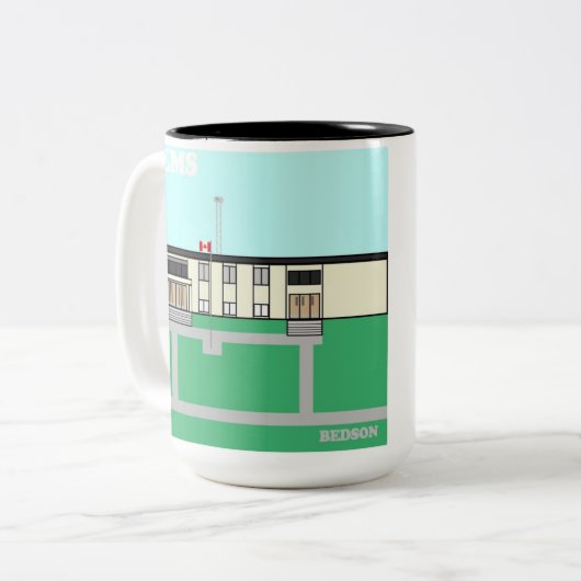 WMEMS Bedson Tweekleurige Koffiemok (Voorkant links)