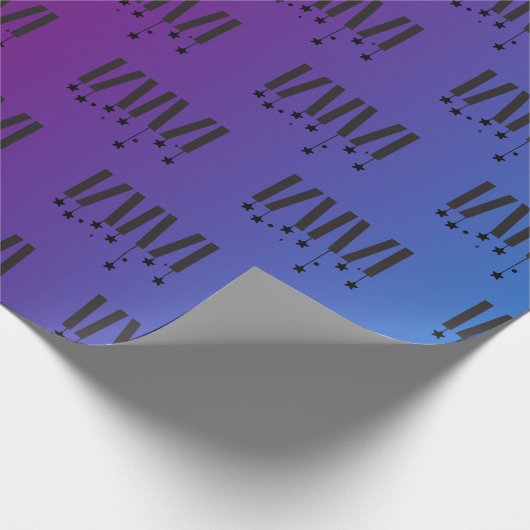 WMSA Bars & Stars Black on Gradient Matte 6 ft Cadeaupapier (Hoek)