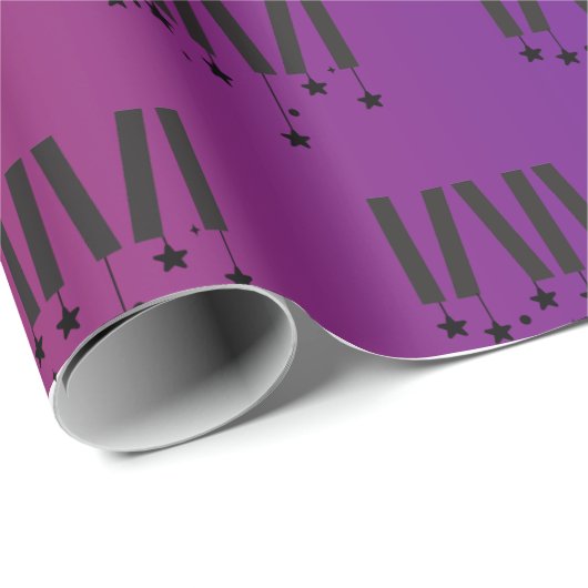 WMSA Bars & Stars Black on Gradient Matte 6 ft Cadeaupapier (Rol Hoek)