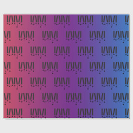 WMSA Bars & Stars Zwart op verloop mat 1,8 m Cadeaupapier