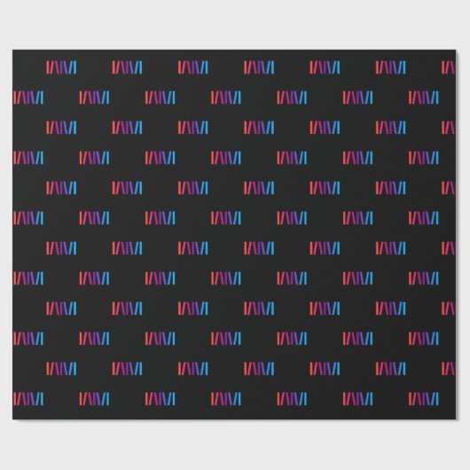 WMSA Gift Wrap Logo Bars on Black Matte, 6 ft. Cadeaupapier (Vlak)