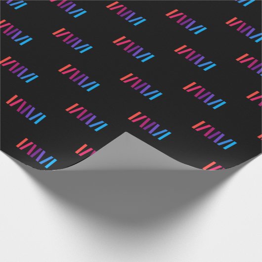 WMSA Gift Wrap Logo Bars on Black Matte, 6 ft. Cadeaupapier (Hoek)