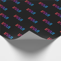 WMSA Gift Wrap Logo Staven op Zwarte Mat, 1,8 m.