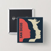 WMSD General Square Pins Vierkante Button 5,1 Cm (Voorkant /achterkant)