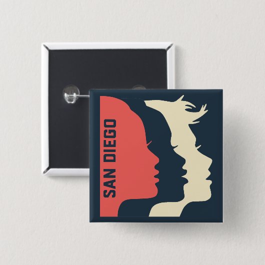 WMSD General Square Pins Vierkante Button 5,1 Cm (Voorkant /achterkant)