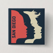 WMSD General Square Pins Vierkante Button 5,1 Cm (Voorkant)