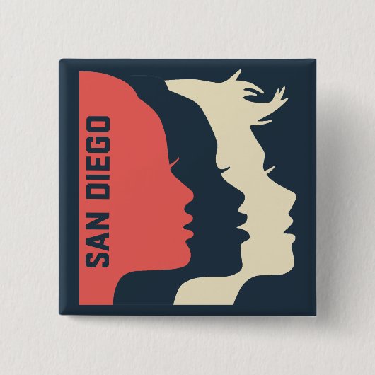 WMSD General Square Pins Vierkante Button 5,1 Cm (Voorkant)