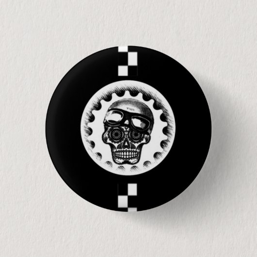 W'n Cafe Racer Sugar Skull Ronde Button 3,2 Cm (Voorkant)