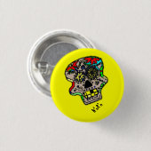 W'n psykho Skull-knop Ronde Button 3,2 Cm (Voorkant /achterkant)