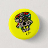 W'n psykho Skull-knop Ronde Button 3,2 Cm (Voorkant)