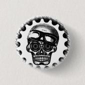 W'n Sugar Skull Cafe Racer Ronde Button 3,2 Cm (Voorkant)