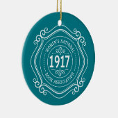 WNBA vakantiegornament blauwgroen verjaardagscrest Keramisch Ornament (Rechts)