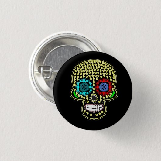 W'nR Skull of many helmets button (Voorkant /achterkant)