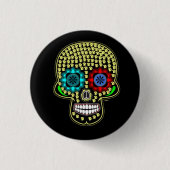 W'nR Skull of many helmets button (Voorkant)