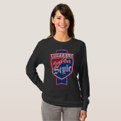 WNY Pride   Blue and Red Buffalo Beer Label T-shirt (Voorkant volledig)
