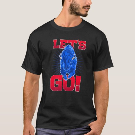 WNY Pride   Red & Blue Buffalo  Let's Go Buffalo T-shirt (Voorkant)