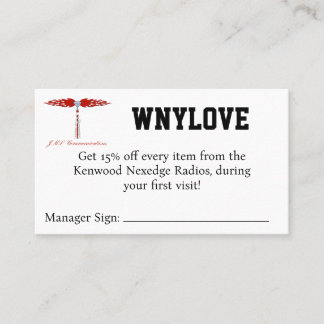 WNYLOVE Coupon Visitekaartje