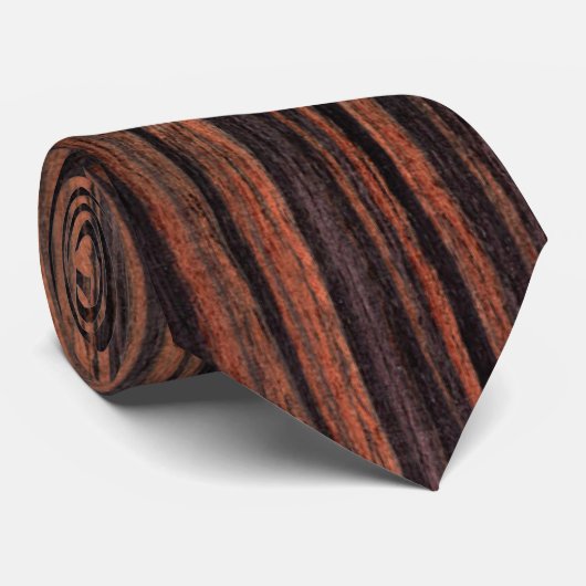 (wo04) Donker bruin hout Stropdas (Opgerold)