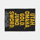 WO2 D Dag Stranden Tweede Wereldoorlog Legerheld N Fleece Deken (Voorkant (Horizontaal))