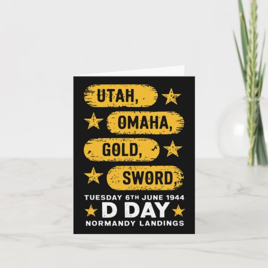 WO2 D Dag Stranden Tweede Wereldoorlog Legerheld N Kaart (Voorkant)