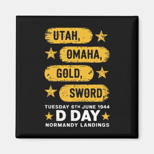 WO2 D Dag Stranden Tweede Wereldoorlog Legerheld N Magneet (Voorkant)