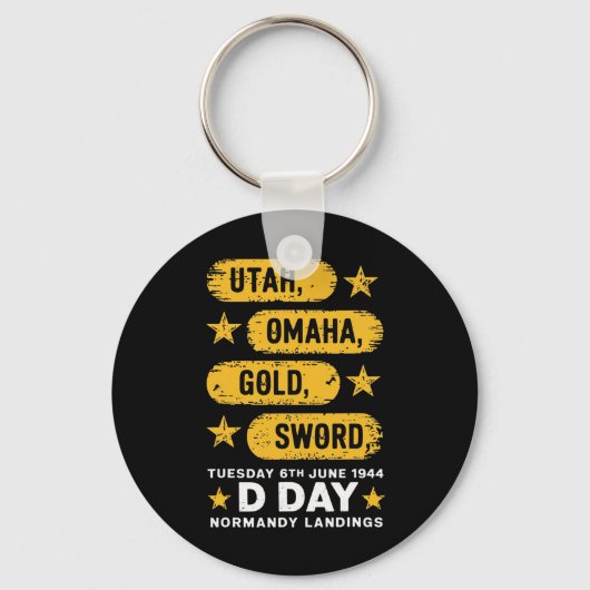 WO2 D Dag Stranden Tweede Wereldoorlog Legerheld N Sleutelhanger (Voorkant)