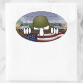 WO2 Kilroy Ovale Sticker (Tas)