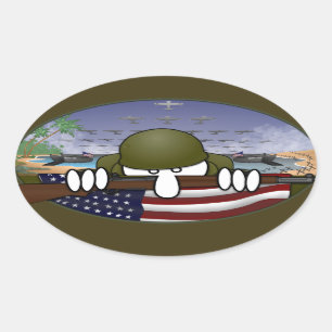 WO2 Kilroy Ovale Sticker