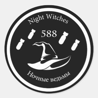 WO2 NACHT HEKSEN LOGO RONDE STICKER
