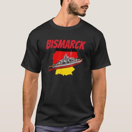 WO2 oorlogsschip Duitse Bismarck slagschip jongen T-shirt (Voorkant)