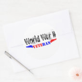 WO2 veteraan Ronde Sticker (Envelop)