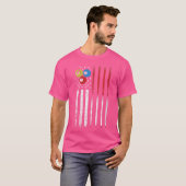 Wo Amerikaanse vlag biljart poolspeler T-shirt (Voorkant volledig)