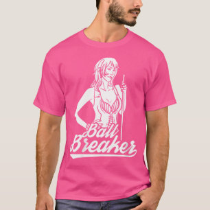 Wo Ball Breaker Funny Pool Player Dames 8 Ball Bil T-shirt