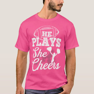 Wo Cheer Moeder Football Zoon Cheerleading Dochter T-shirt
