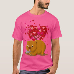Wo Funny Wombat Dierenvriend Wombat Valentijns's D T-shirt