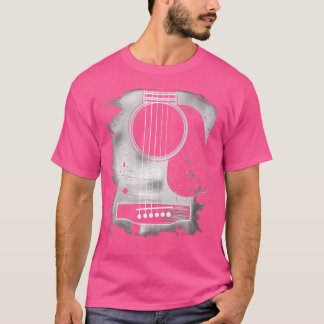Wo Gitaar Kunst Muziek Zes Snaar Akoestische Gitaa T-shirt
