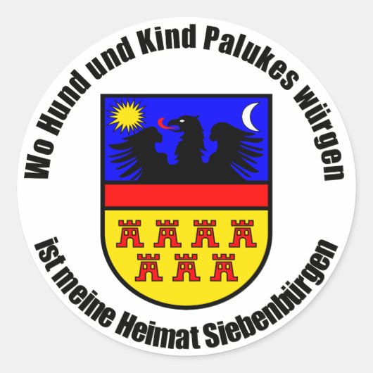 Wo Hund und Kind Palukes würgen... Ronde Sticker (Voorkant)