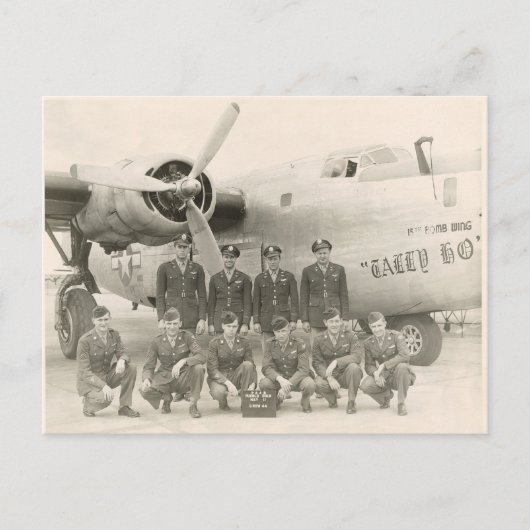 WO II B-24 Crew Briefkaart (Voorkant)