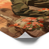 WO II Era Vrouw in Vluchtpak Poster (Hoek)